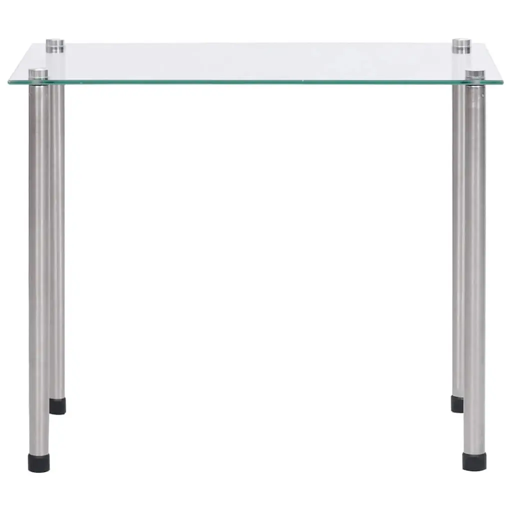 Nesting Tables Set 3 Pieces Transparent Glass Stainless Steel Legs Modern End