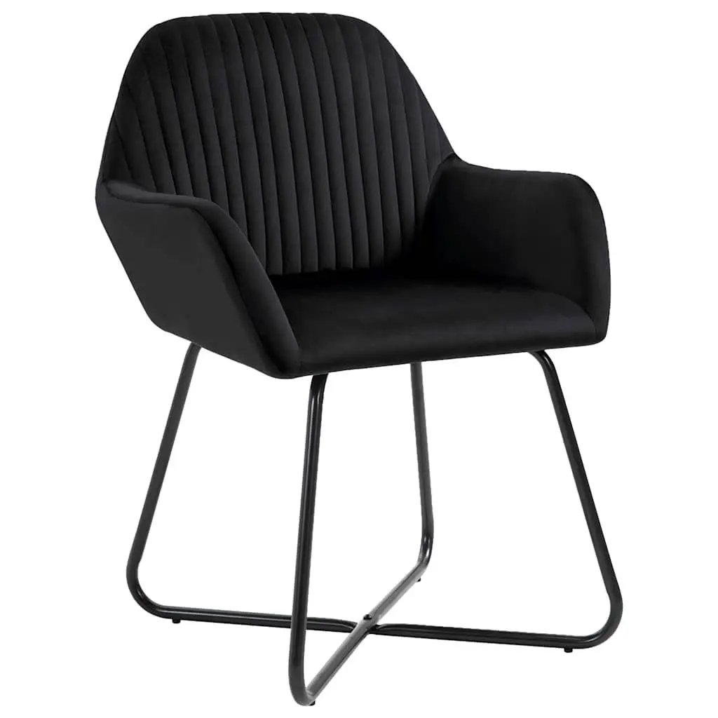 Dining Chairs 2 pcs Black Velvet Kitchen Living Room Seating with Armrests