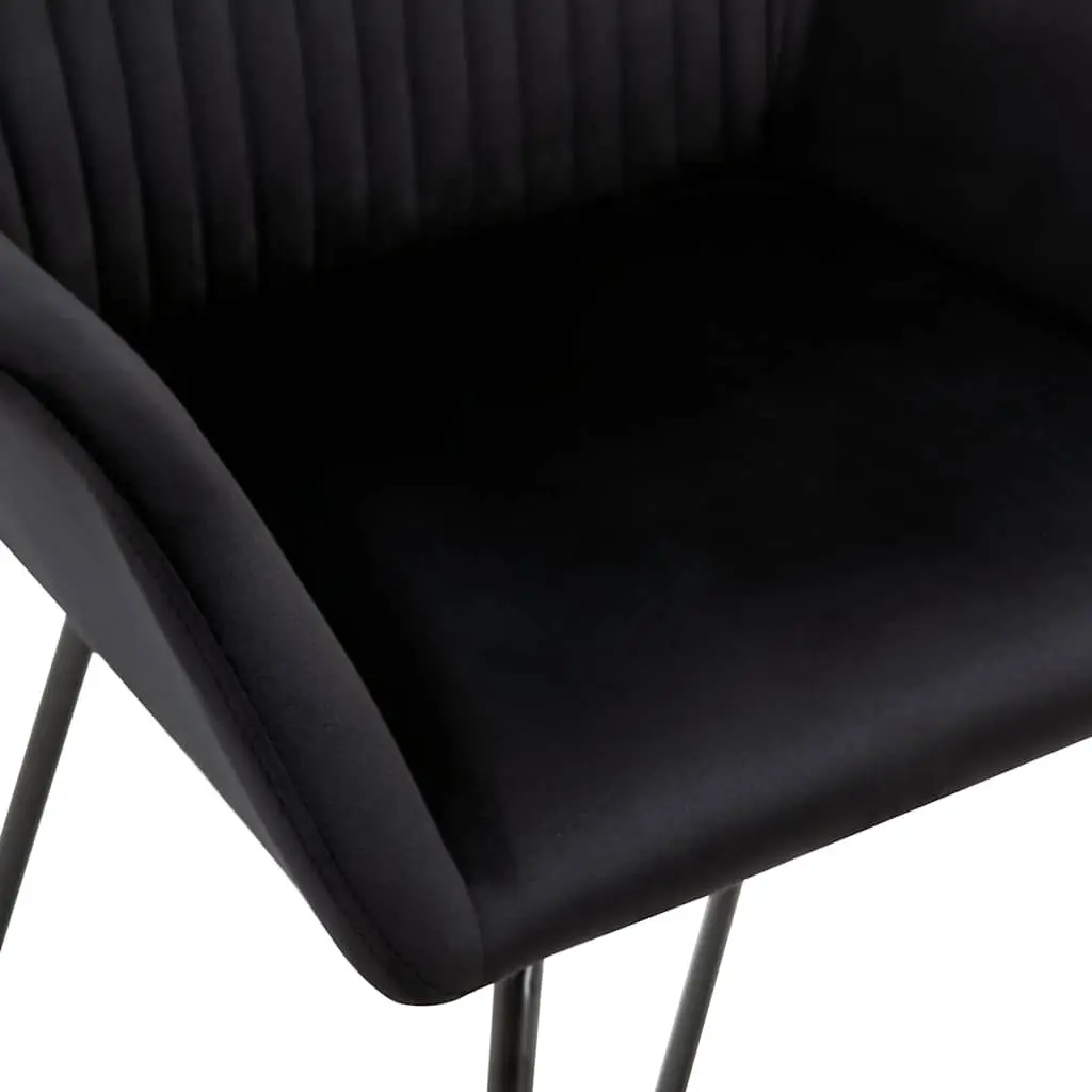 Dining Chairs 2 pcs Black Velvet Kitchen Living Room Seating with Armrests