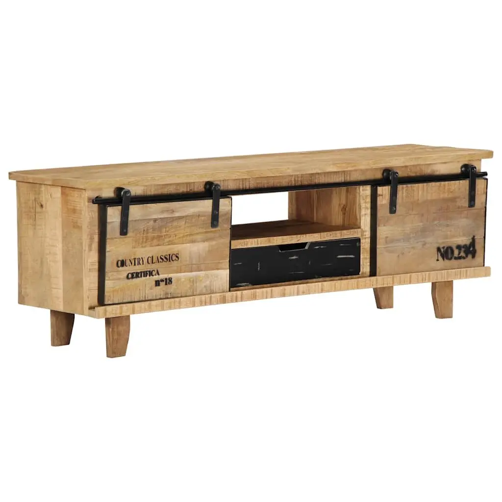 TV Cabinet 120x30x40 cm Brown Solid Mango Wood Storage Unit Lowboard