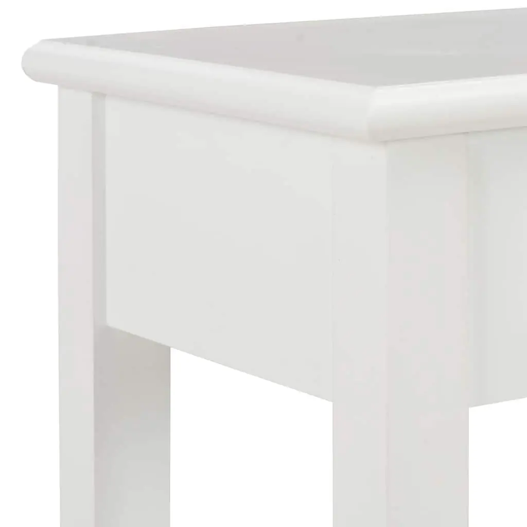 End Table White Wooden Console 110x35x80 cm with Drawers and Shelf Storage