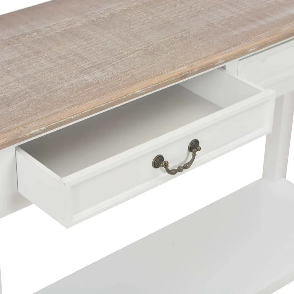 Console Table Entryway Accent Furniture 110x35x80 cm White with Drawers Shelf