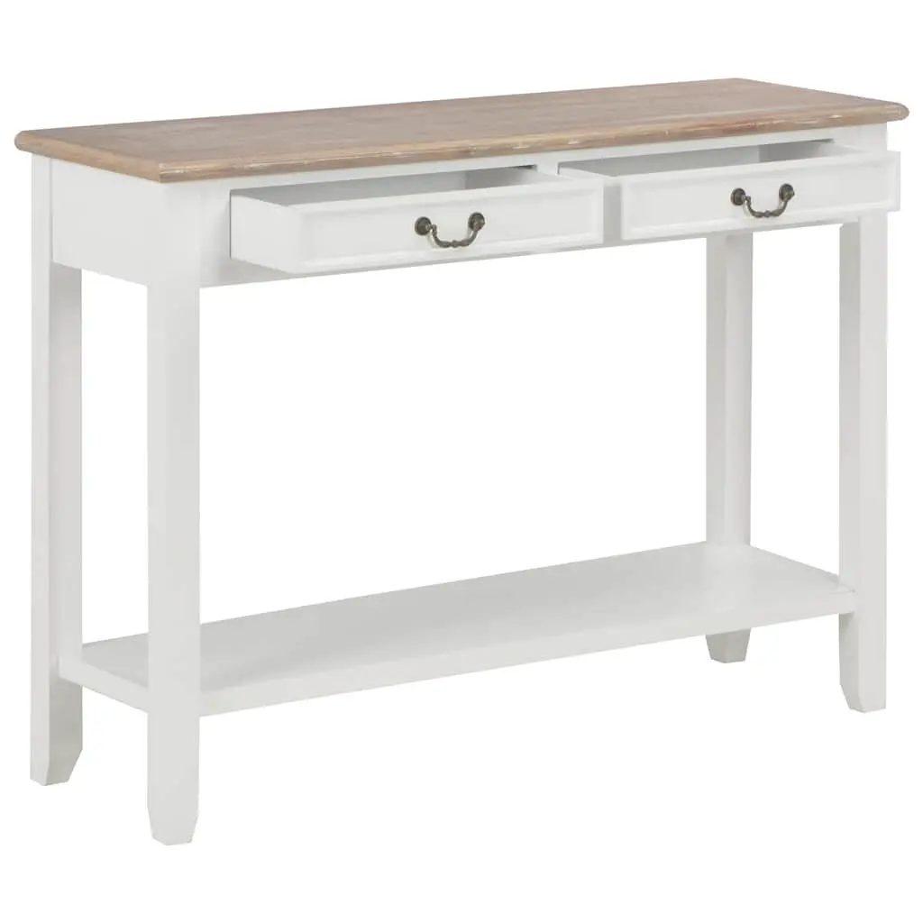 Console Table Entryway Accent Furniture 110x35x80 cm White with Drawers Shelf