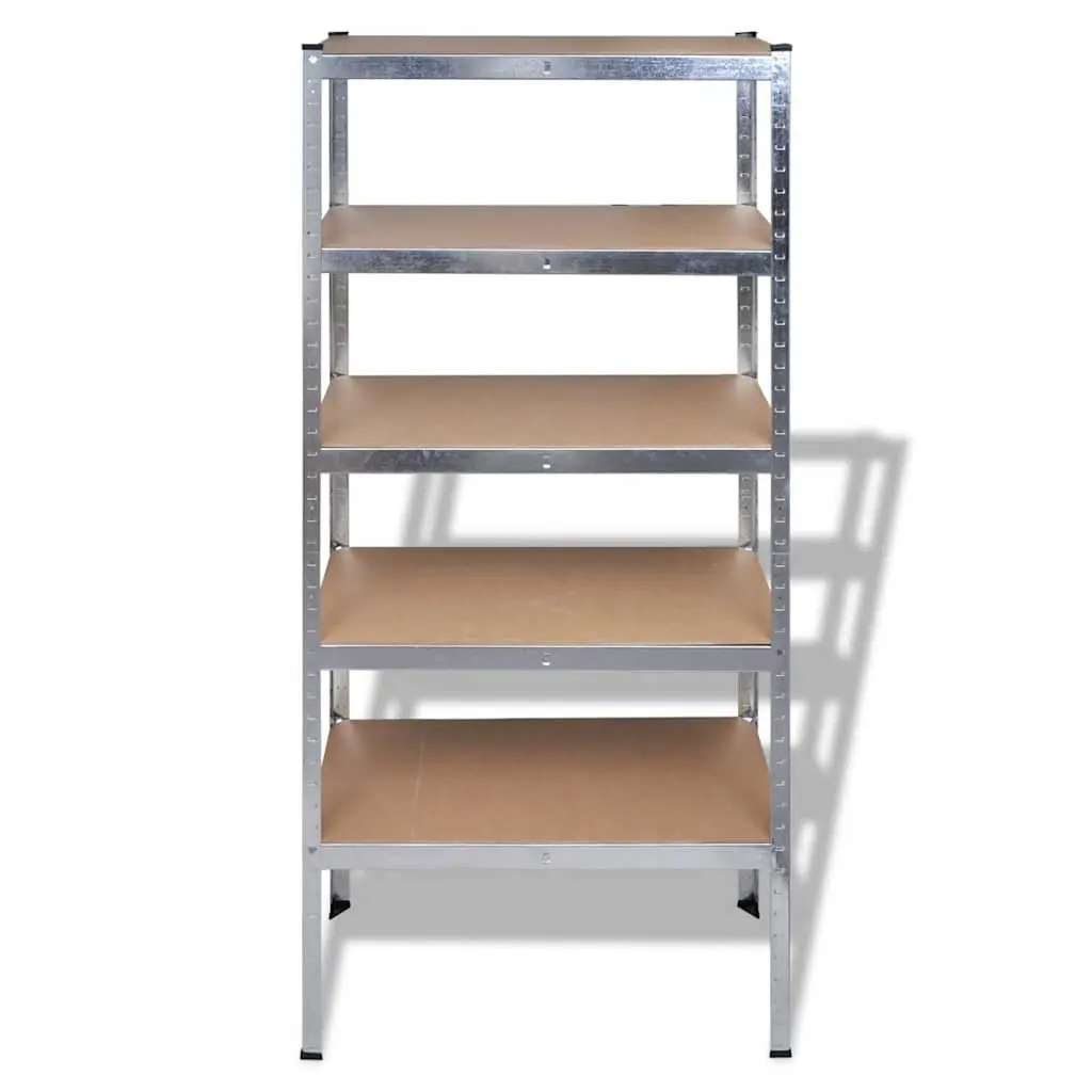 Storage Rack Shelf Unit Organization System 5 Piece Set Brown