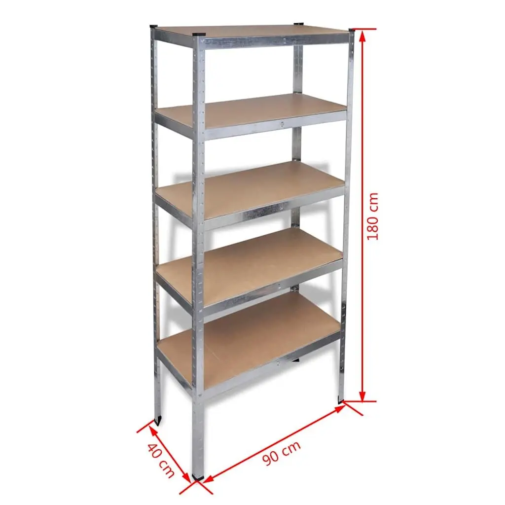 Storage Rack Shelf Unit Organization System 5 Piece Set Brown