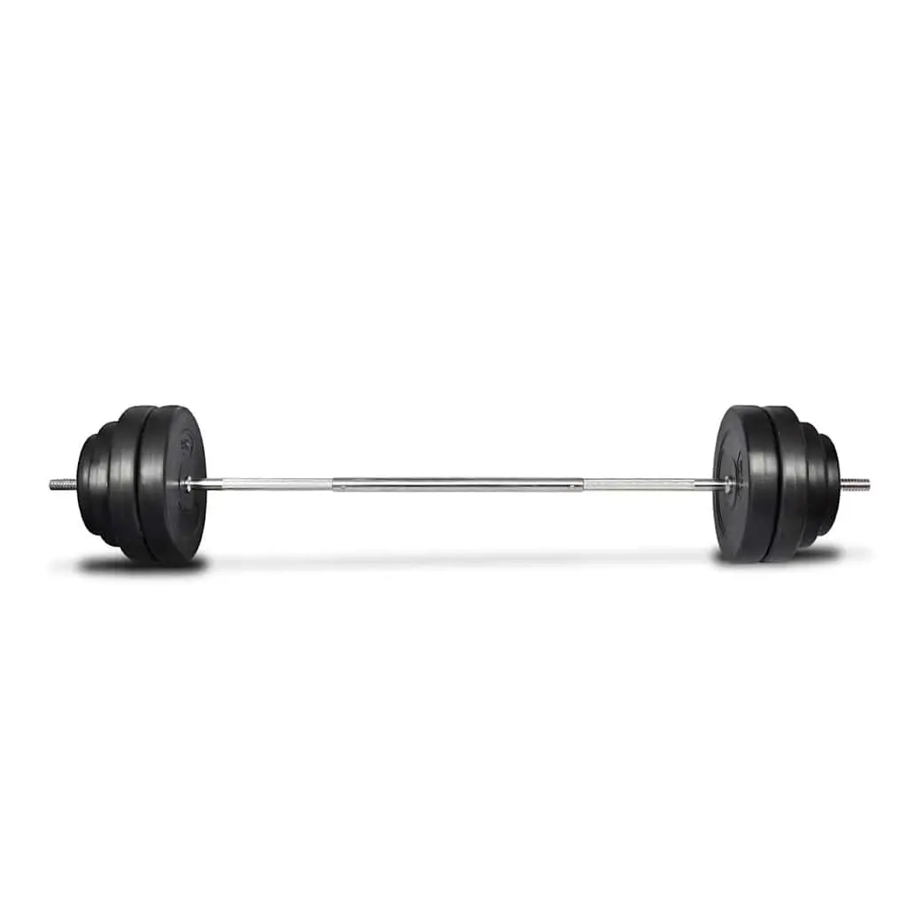 Folding Weight Bench Dumbbell Barbell Set Home Gym Equipment White