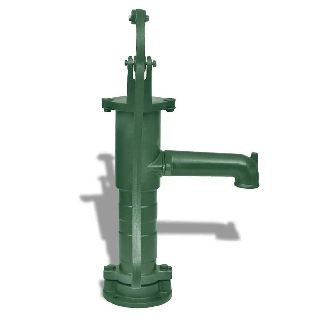Hand Water Pump Garden Well Draw Up to 8M Deep Cast Iron Green