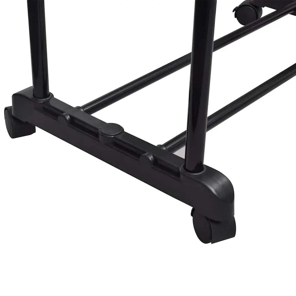 Clothes Rack Adjustable Hanging Storage Organiser Set 2 pcs Black Stainless Steel
