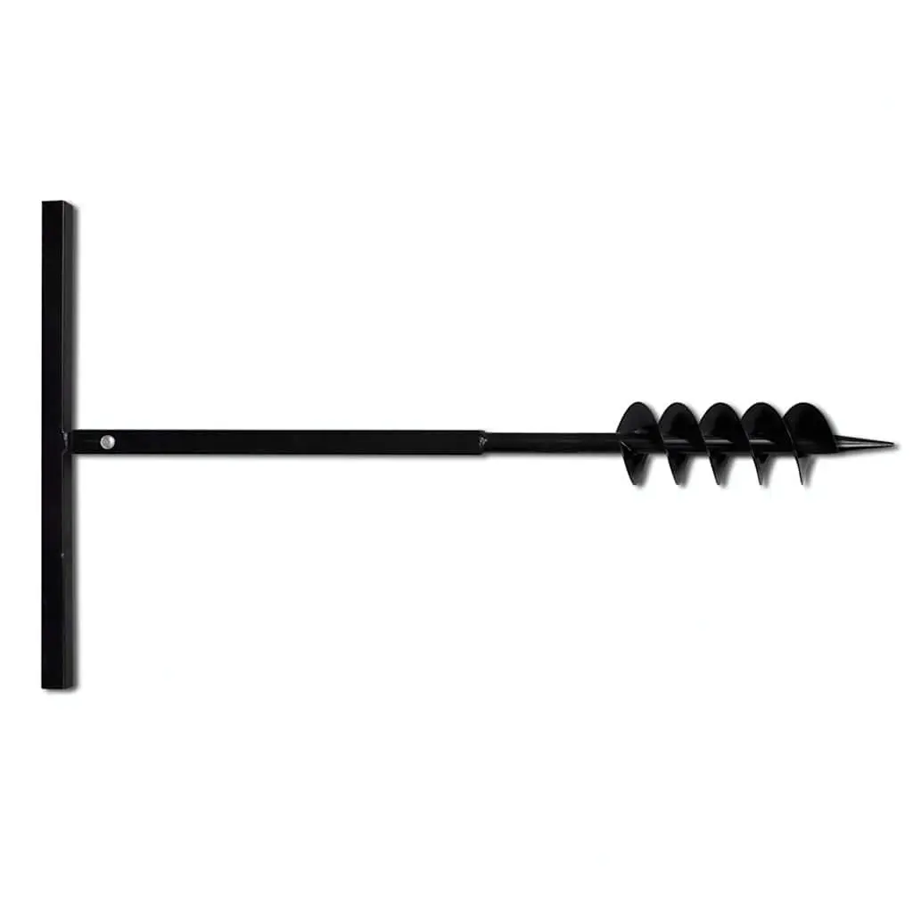 Ground Drill Auger 100mm Soil Aeration 5m Steel with Handle Extension Tubes