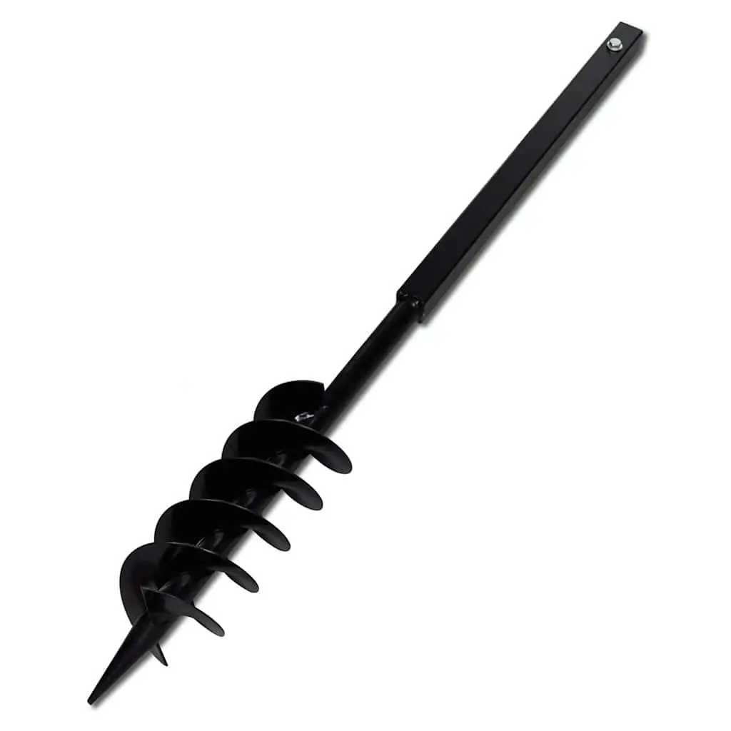 Ground Drill 100mm Soil Auger with Handle and 8 Extension Tubes 9m Steel for Planting Composting and Soil Work