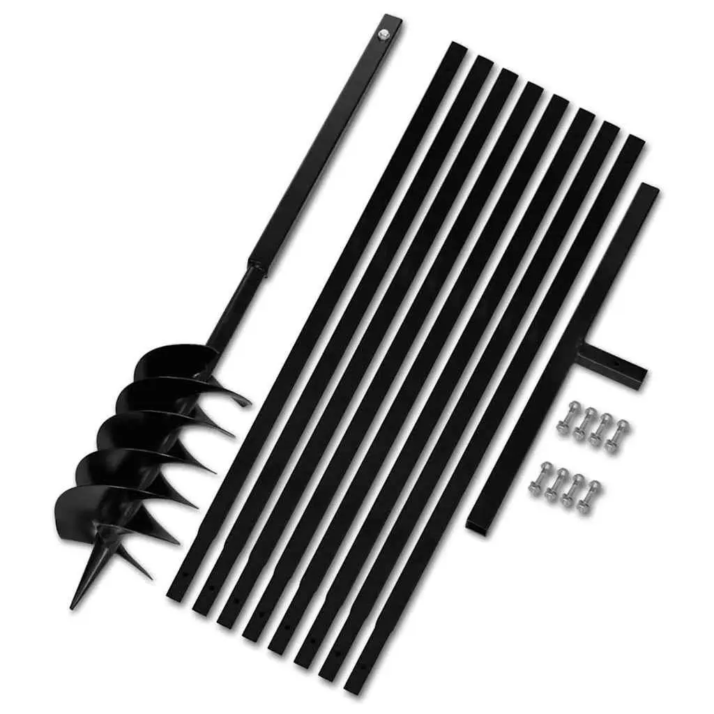 Ground Drill Auger 150mm Soil Digging Tool with 9m Handle Extension Tubes