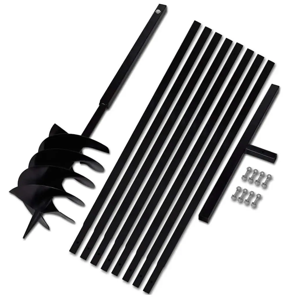 Ground Drill Soil Drilling Tool with Handle 200mm Steel 8 Piece Extension Tubes