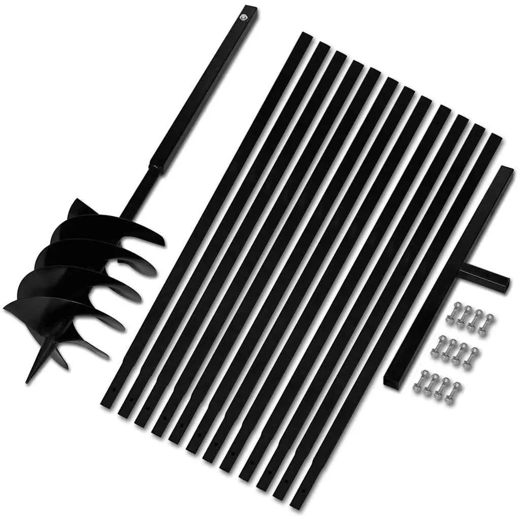 Ground Drill 200mm Soil Auger with Handle 13m Extension Tubes Gardening Tool