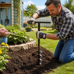 Reliable 80mm Ground Drill with Comfort Handle & Extensions