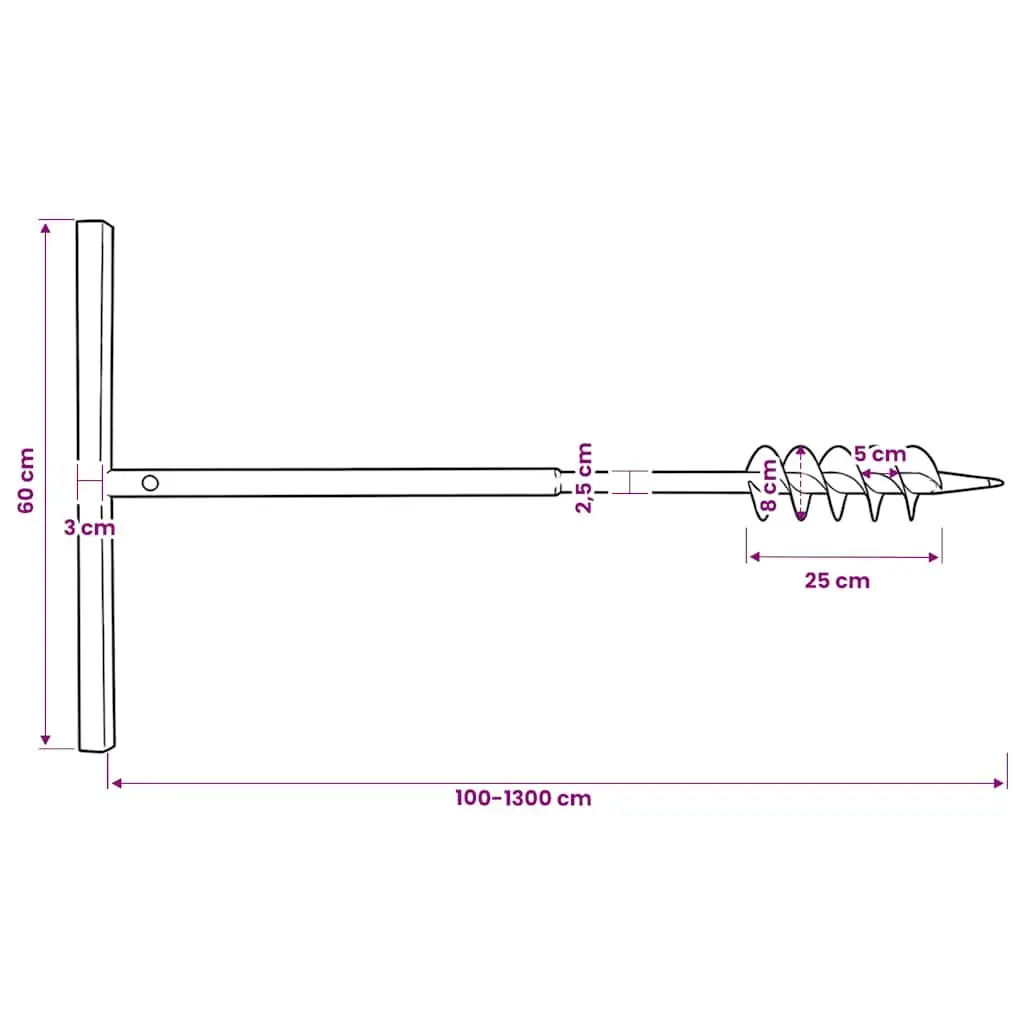 Ground Drill 80mm Soil Auger with Handle and 12 Extension Tubes for Gardening Digging