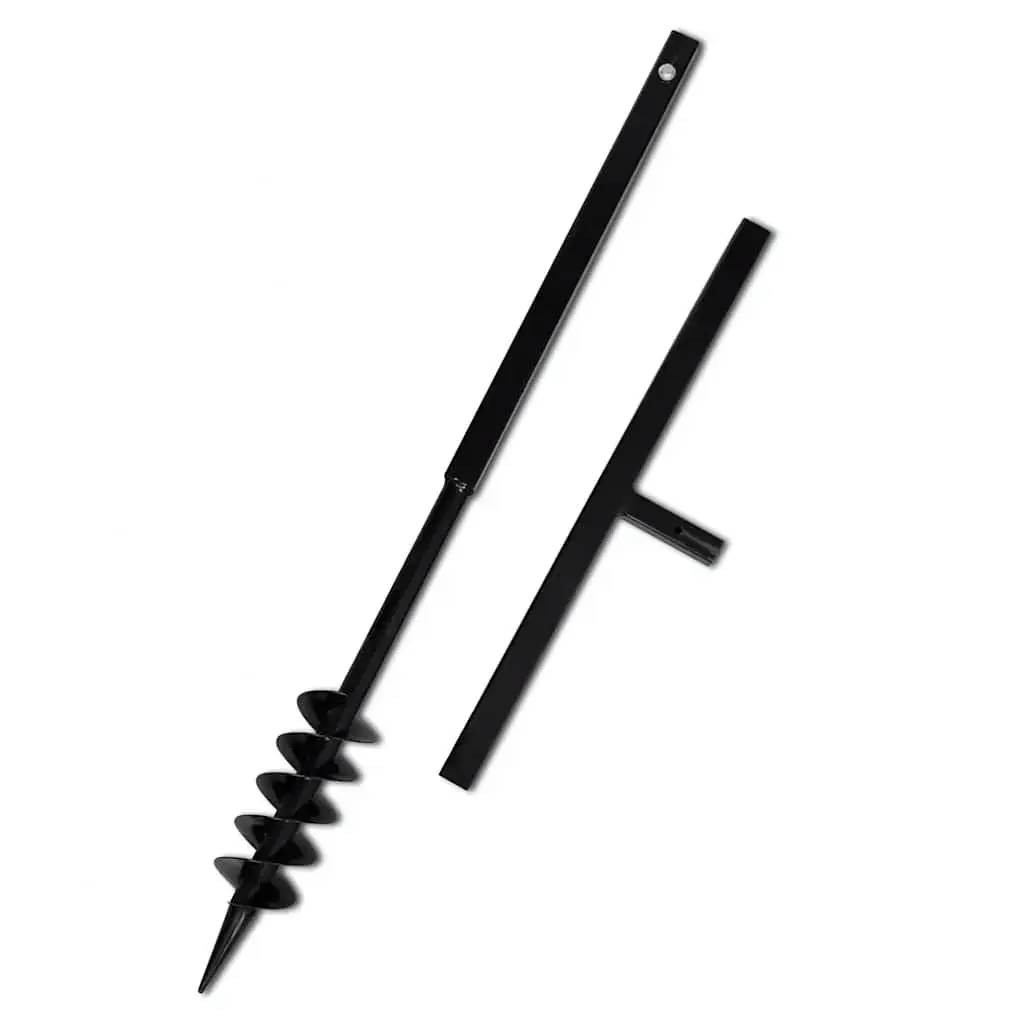 Ground Drill 80mm Soil Auger with Handle and 12 Extension Tubes for Gardening Digging