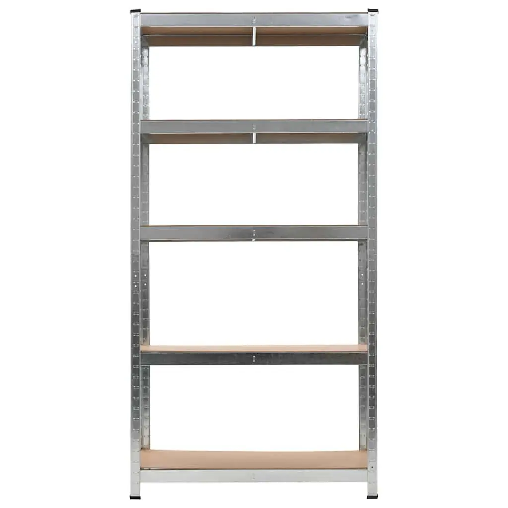 Storage Shelf Unit Heavy Duty Steel Frame 2 Pieces Silver