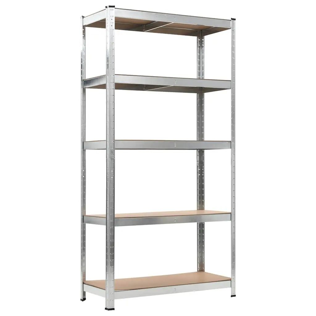 Storage Shelf Unit Heavy Duty Steel Frame 2 Pieces Silver