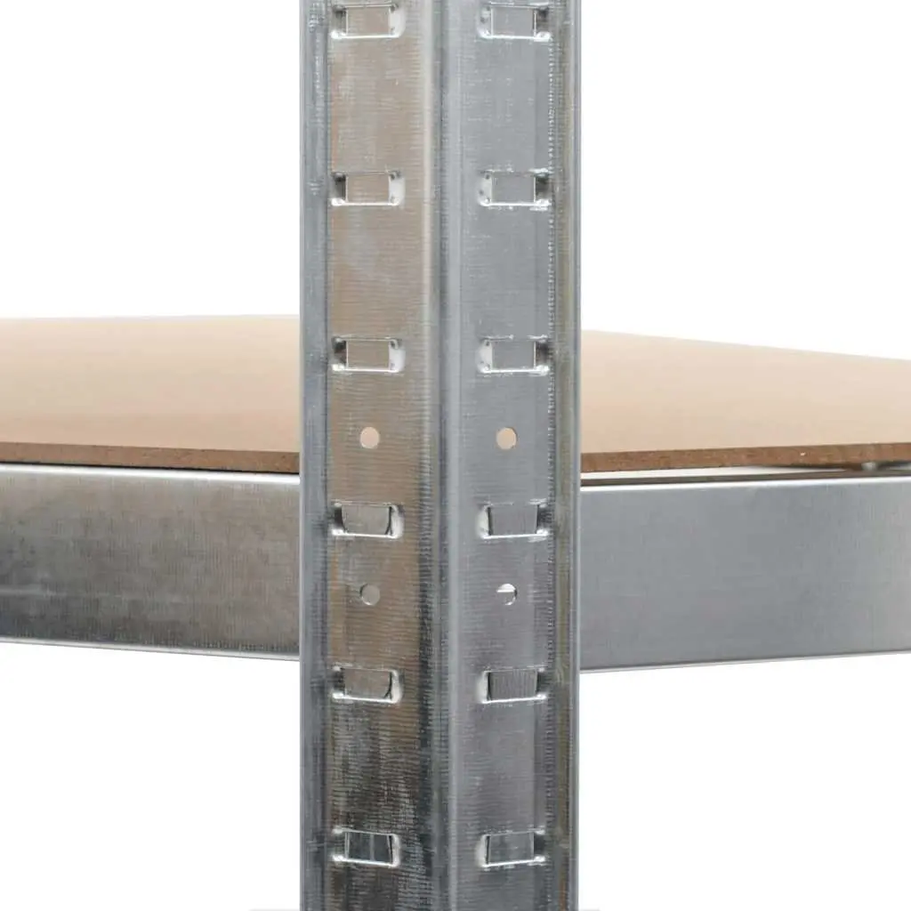 Storage Shelf Unit Heavy Duty Steel Frame 2 Pieces Silver