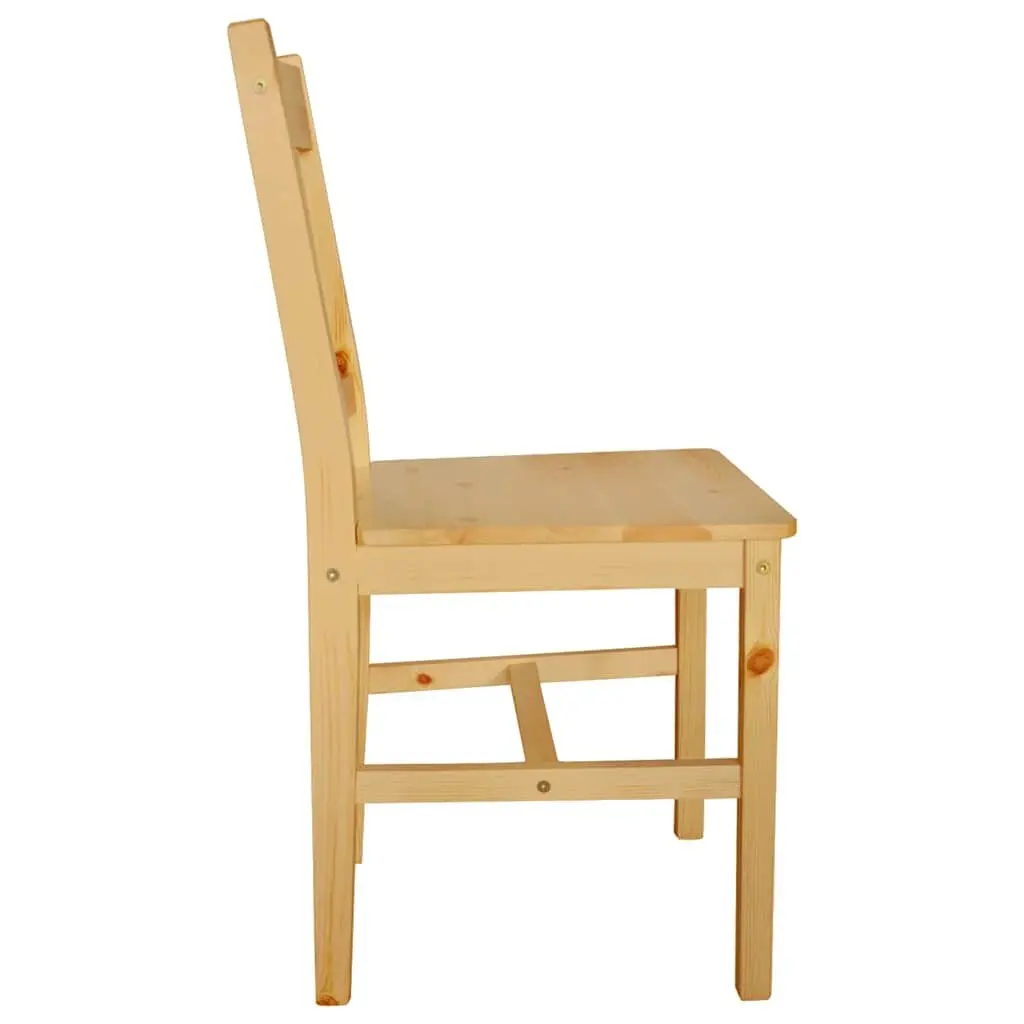 Beige Dining Chairs Set of 6 in Solid Pinewood