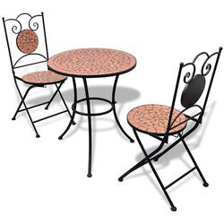 Practical 3 Piece Bistro Set with Mosaic Design