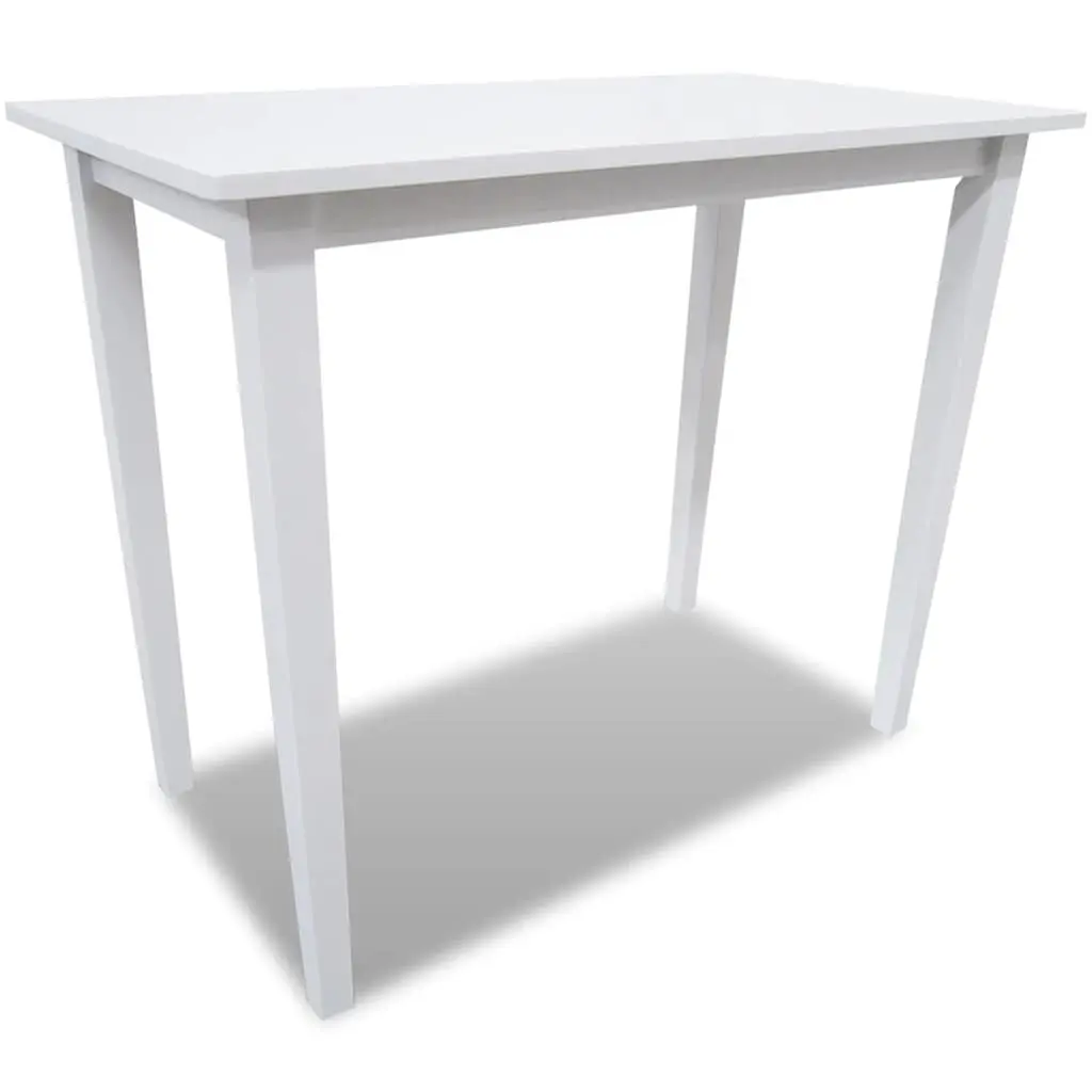 White Wooden Bar Table and 4 Bar Stools Set Kitchen Dining Room Furniture Combo