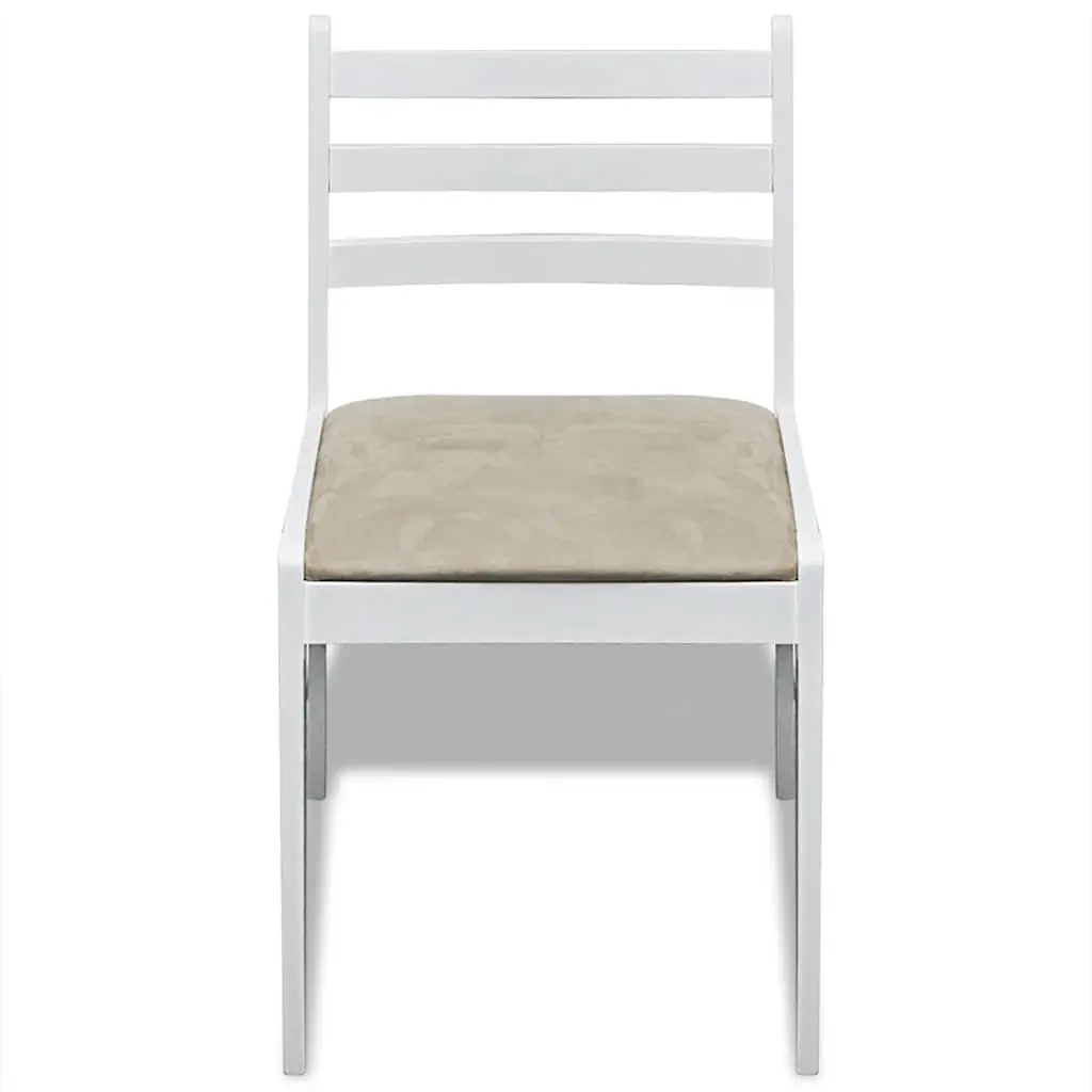 Dining Chairs Set 6 Piece White Wood Kitchen Room Seating Padded