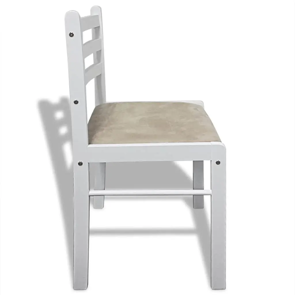 Dining Chairs Set 6 Piece White Wood Kitchen Room Seating Padded