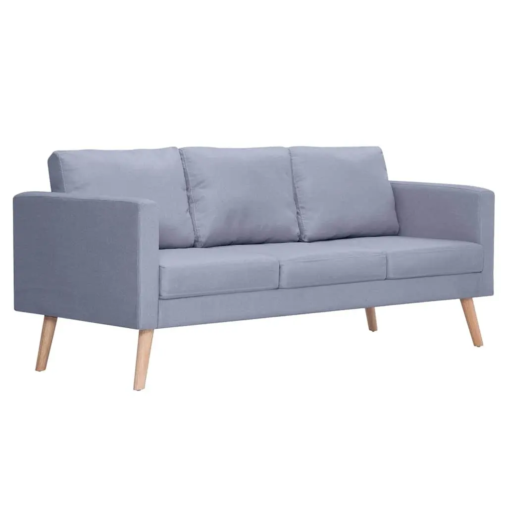 Sofa Set Living Room Couch 2-Seater 3-Seater Grey Fabric Padded Cushions