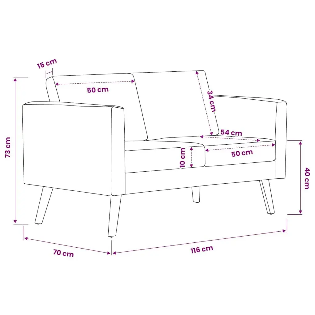 Sofa Set 2-Seater 3-Seater Grey Fabric Living Room Couch