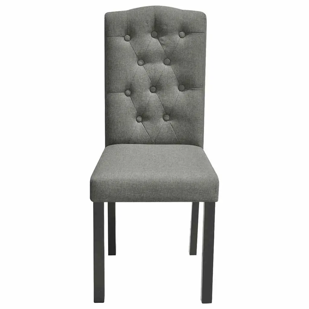 Dining Chairs Set of 6 Ergonomic Grey Fabric Kitchen Room Seat with Wooden Legs