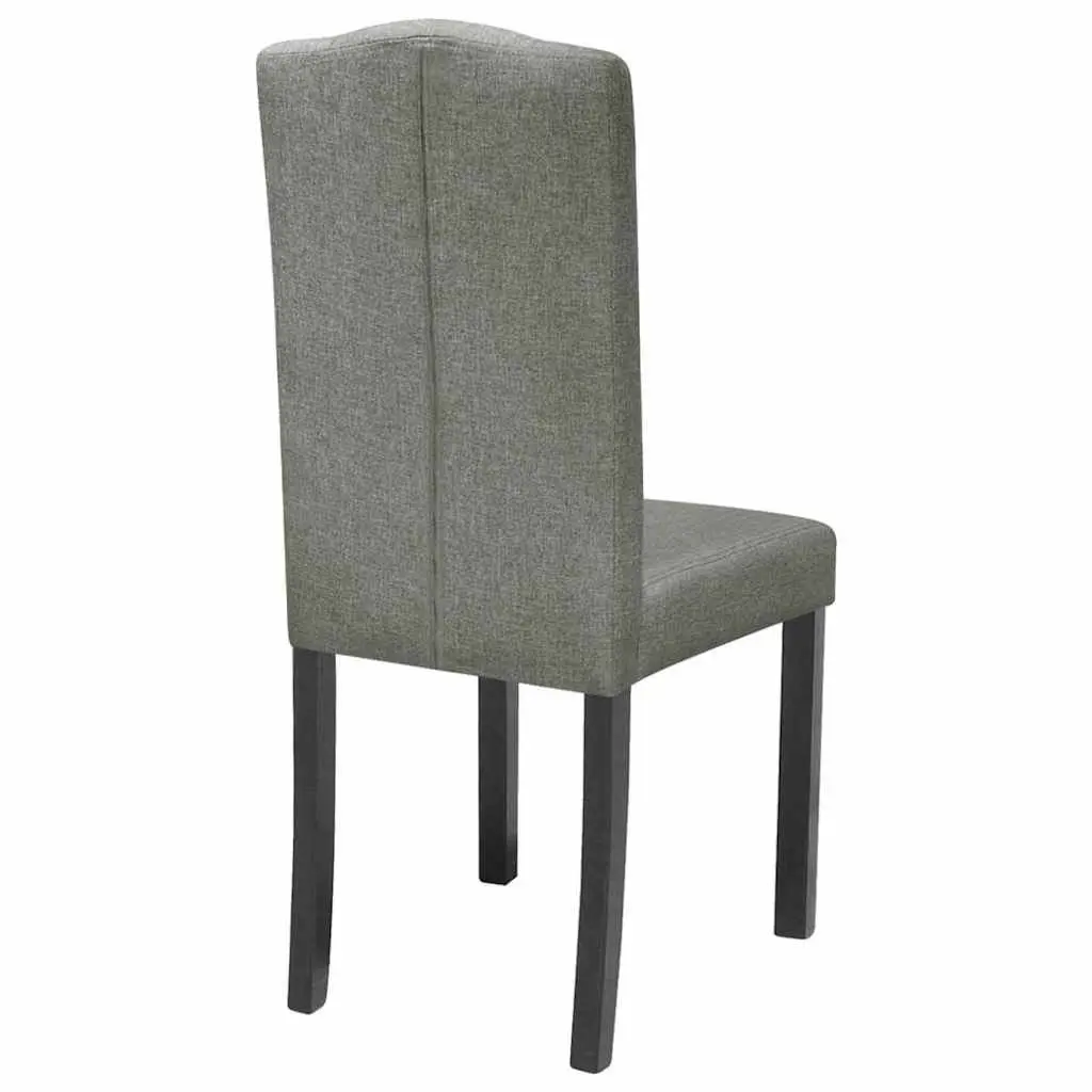 Dining Chairs Set of 6 Ergonomic Grey Fabric Kitchen Room Seat with Wooden Legs