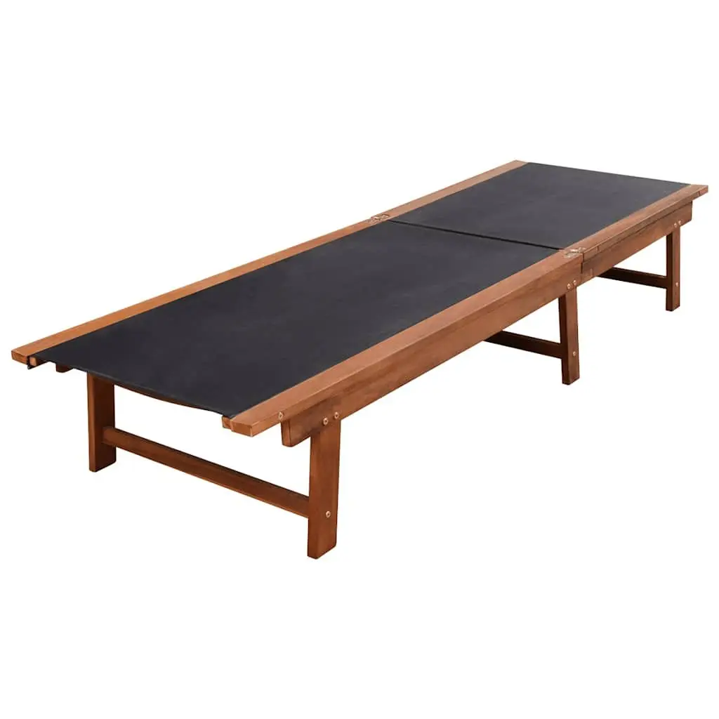 Sun Loungers Set 2 Pieces Acacia Wood Outdoor Garden Patio Furniture Brown