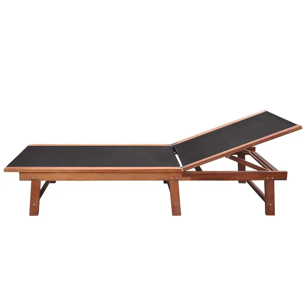 Sun Loungers Set 2 Pieces Acacia Wood Outdoor Garden Patio Furniture Brown