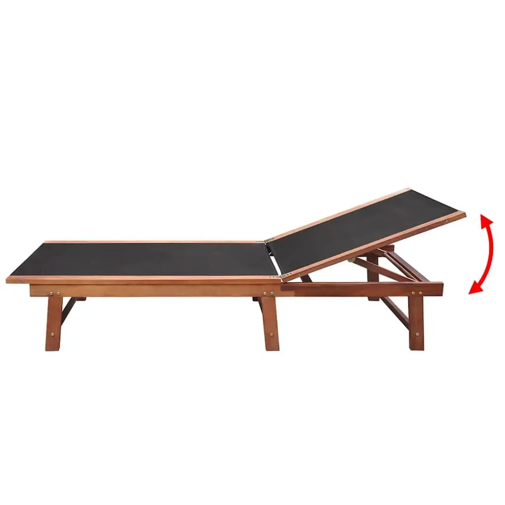 Sun Loungers Set 2 Pieces Acacia Wood Outdoor Garden Patio Furniture Brown