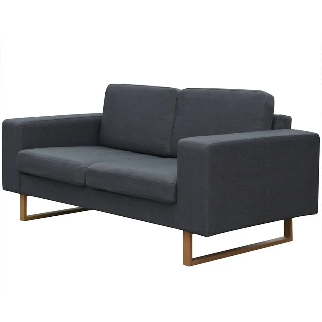 Sofa Set 2-Seater and 3-Seater Grey Removable Cushion Covers Machine Washable