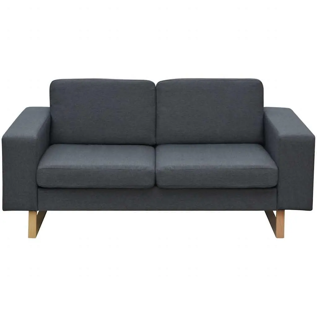 Sofa Set 2-Seater and 3-Seater Grey Removable Cushion Covers Machine Washable