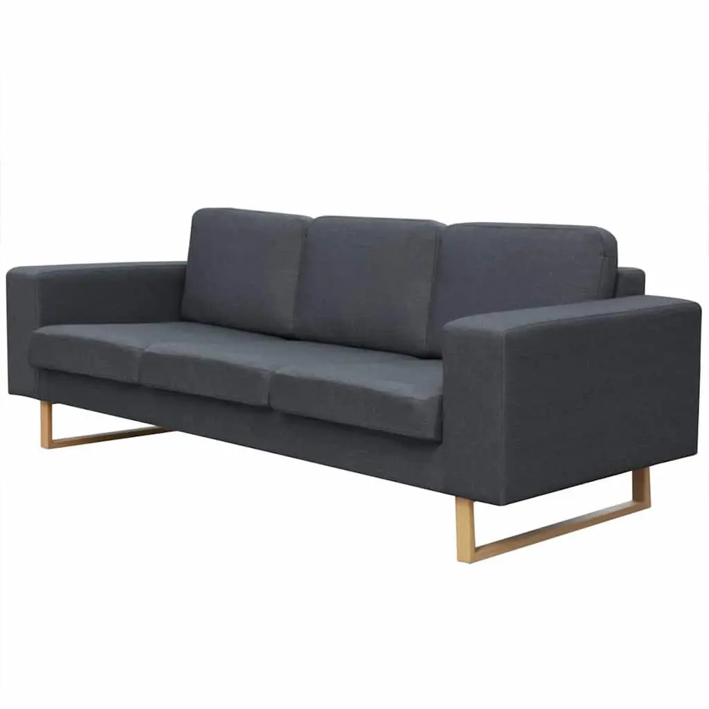 Sofa Set 2-Seater and 3-Seater Grey Removable Cushion Covers Machine Washable