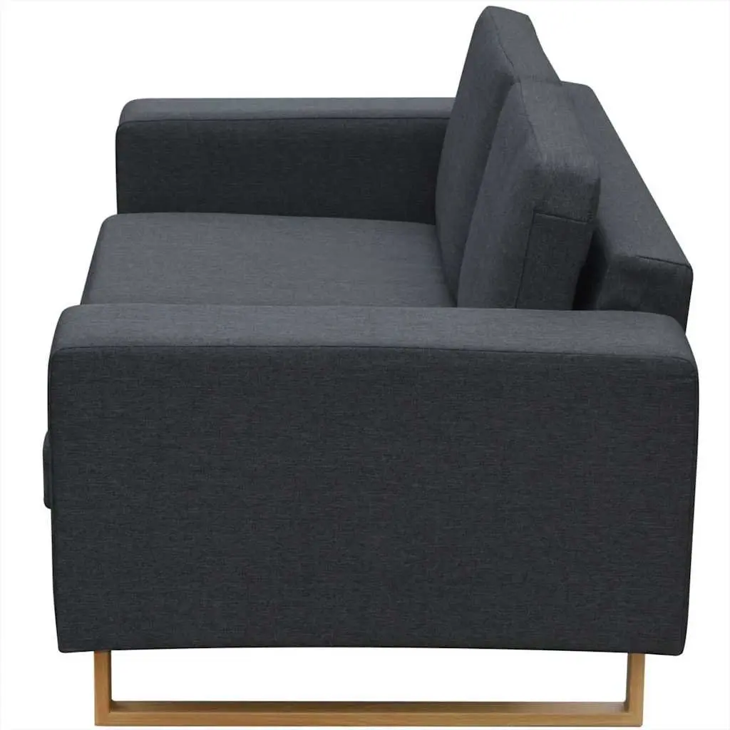 Sofa Set 2-Seater and 3-Seater Grey Removable Cushion Covers Machine Washable