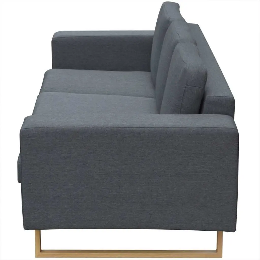 Sofa Set 2-Seater and 3-Seater Grey Removable Cushion Covers Machine Washable