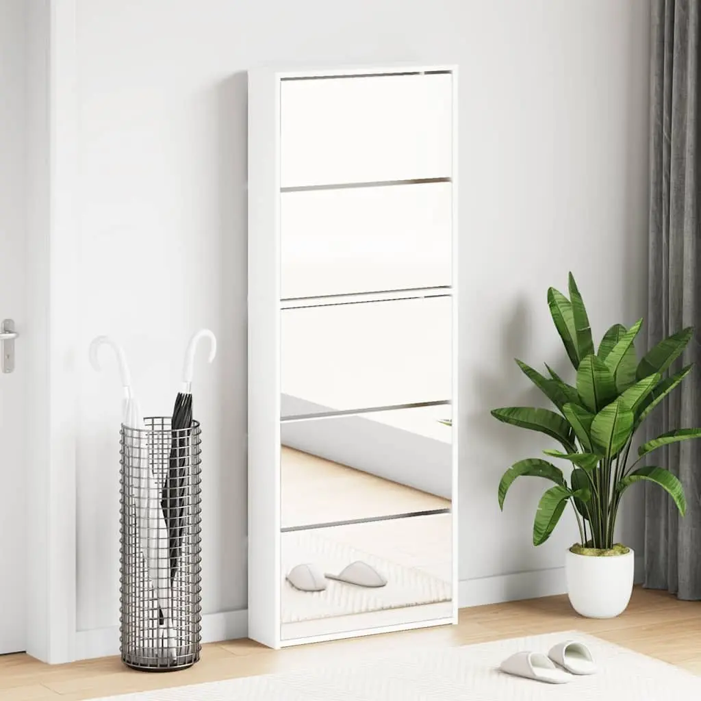 Shoe Cabinet Wall-Mounted Storage Organiser 5 Layer White