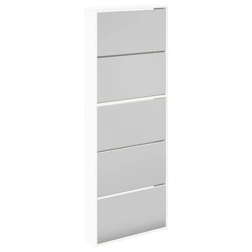 Shoe Cabinet Wall-Mounted Storage Organiser 5 Layer White