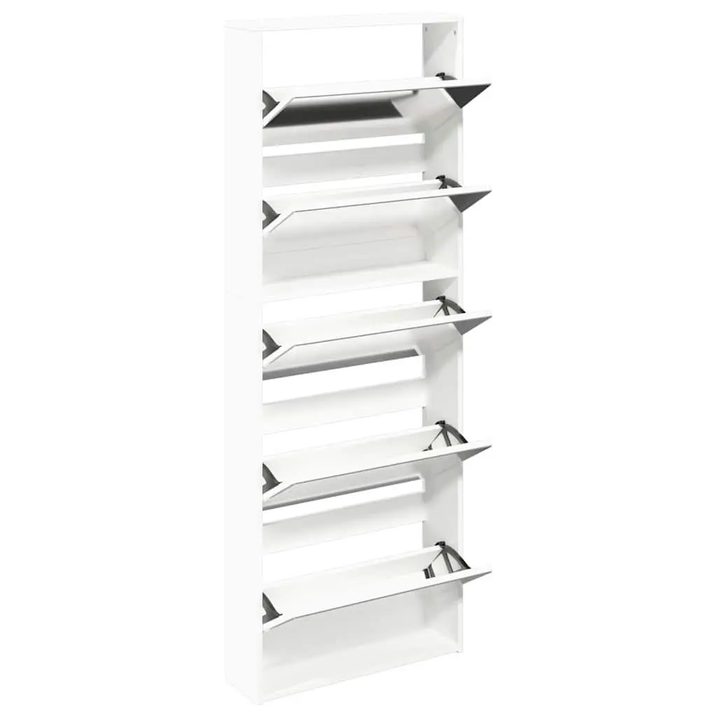 Shoe Cabinet Wall-Mounted Storage Organiser 5 Layer White