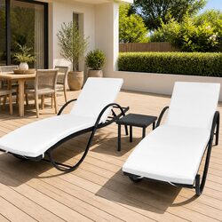 Comfortable 2-Piece Sun Lounger Set with Tea Table
