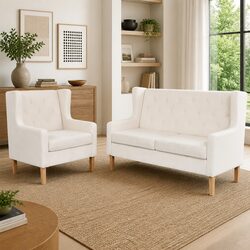 Reliable 2-Piece White Sofa Set for Comfort