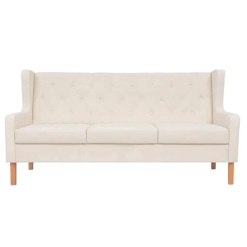 2 Piece Sofa Set Armchair 3 Seater Lounge Cream White