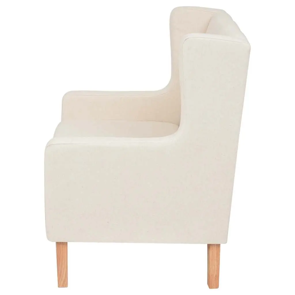 2 Piece Sofa Set Armchair 3 Seater Lounge Cream White