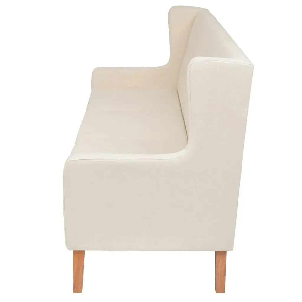 Fabric Sofa Set 2 Pieces White Upholstered Living Room Couch 2-Seater 3-Seater