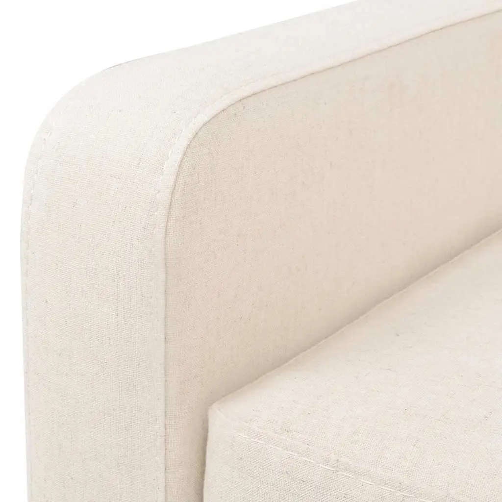 Fabric Sofa Set 2 Pieces White Upholstered Living Room Couch 2-Seater 3-Seater