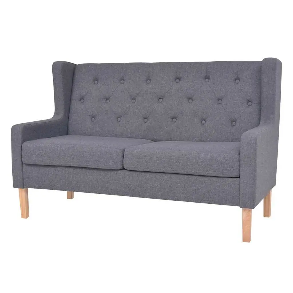 2-Piece Sofa Set Grey Fabric Armchair 2-Seater Lounge Suite